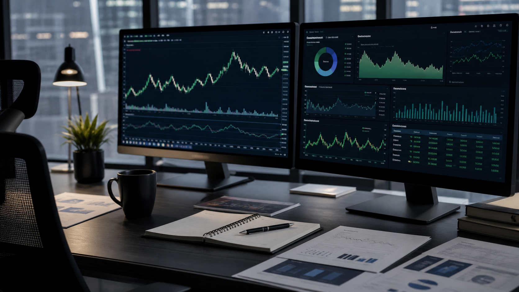 Stock market screens